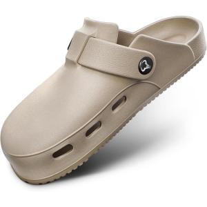 BULLIANT Women Clogs, Adjustable Sandals Slip-on Water Shoes Unisex with Cushioned Footbed,Comfortable Lightweight(Camel8079)