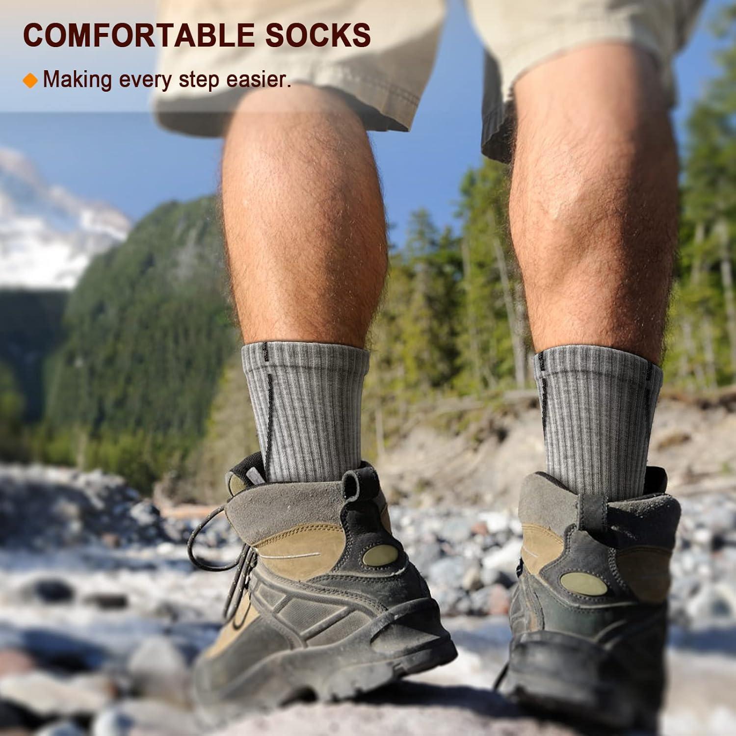 image:imageBULLIANT Compression Socks for Men 6Pairs Athletic Crew Socks Cushioned For Men Sports RunningArch Support6pairsgray Heather Black Gray4478