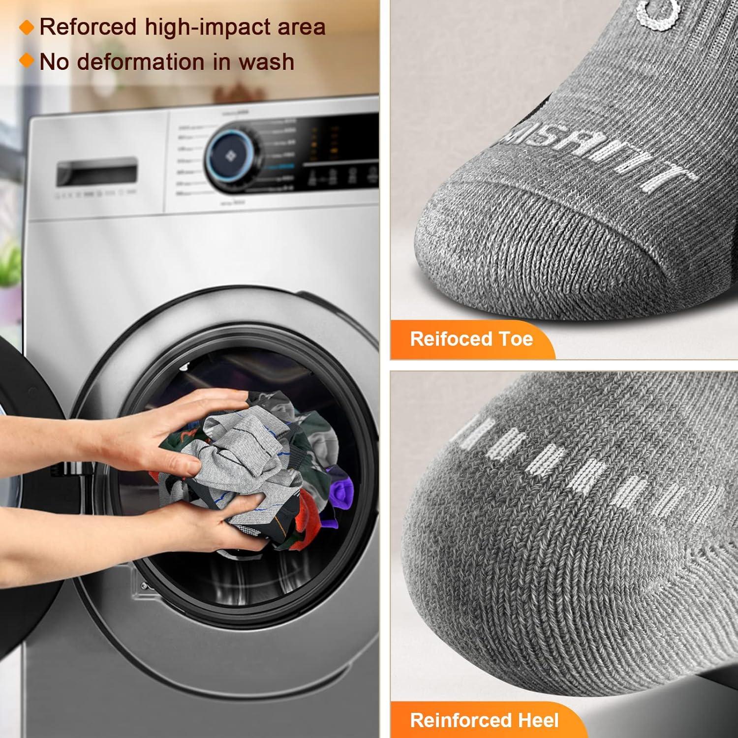 image:imageBULLIANT Compression Socks for Men 6Pairs Athletic Crew Socks Cushioned For Men Sports RunningArch Support6pairsgray Heather Black Gray4478