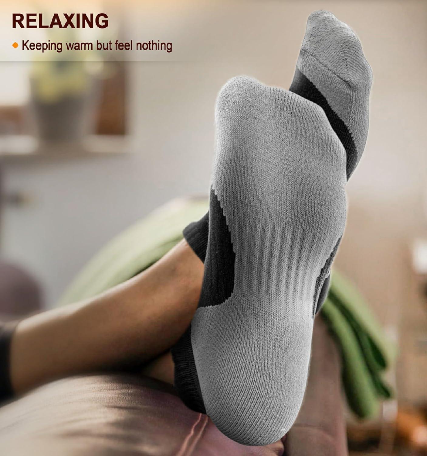 image:imageBULLIANT Mens Socks 6 PairsAthletic Ankle Socks Cushioned No Show For Men RunningArch Compression Support6pairsblack 6 Color Mixed3002