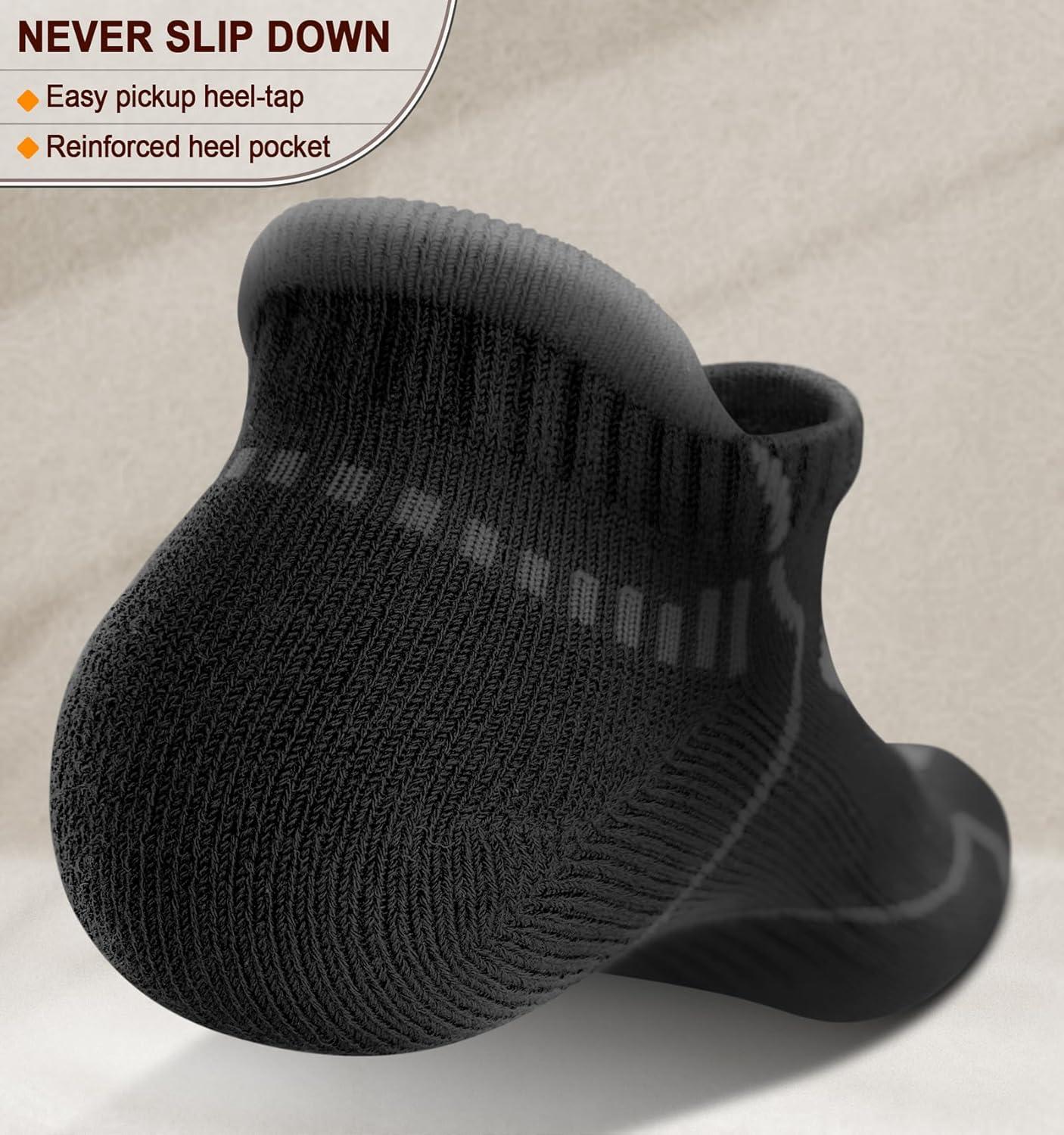 image:imageBULLIANT Mens Socks 6 PairsAthletic Ankle Socks Cushioned No Show For Men RunningArch Compression Support6pairsblack 6 Color Mixed3071