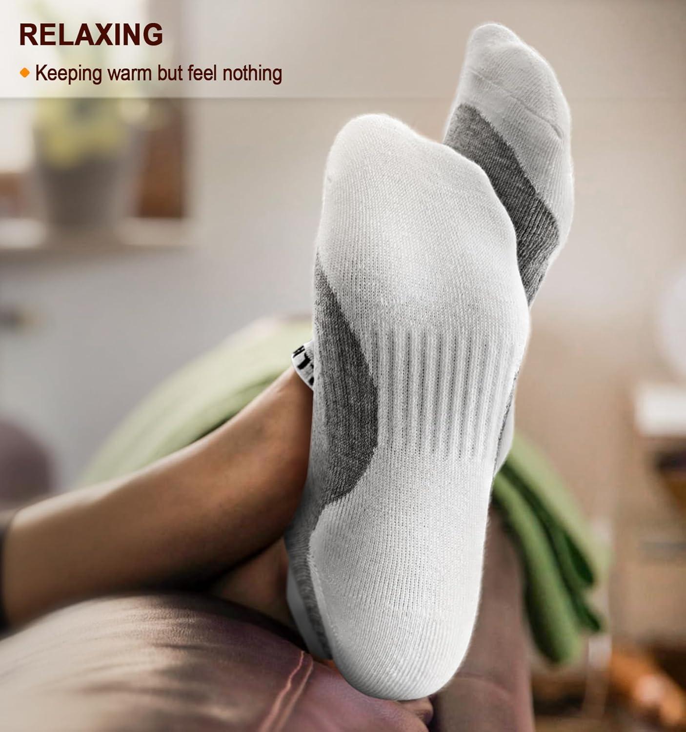 image:imageBULLIANT Mens Socks 6 PairsAthletic Ankle Socks Cushioned No Show For Men RunningArch Compression Support6pairsgray Heather Rose Red3788