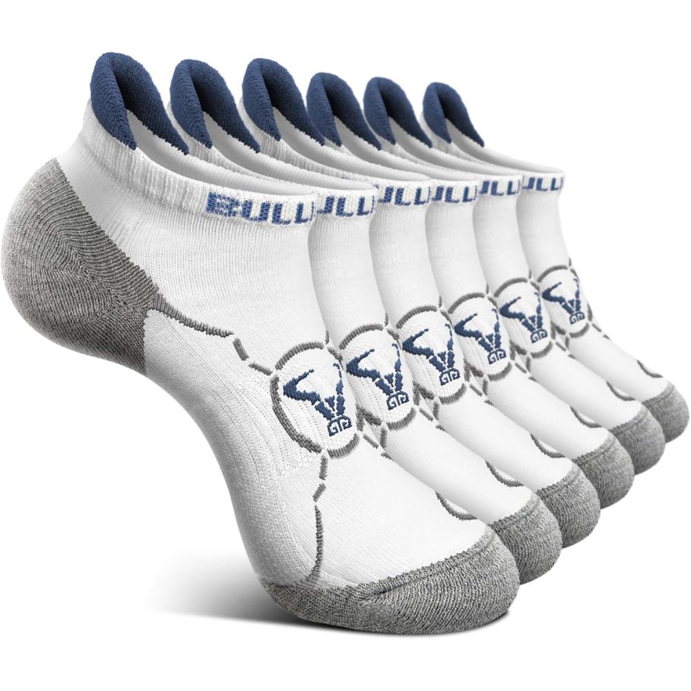 image:imageBULLIANT Mens Socks 6 PairsAthletic Ankle Socks Cushioned No Show For Men RunningArch Compression Support6pairswhite4307