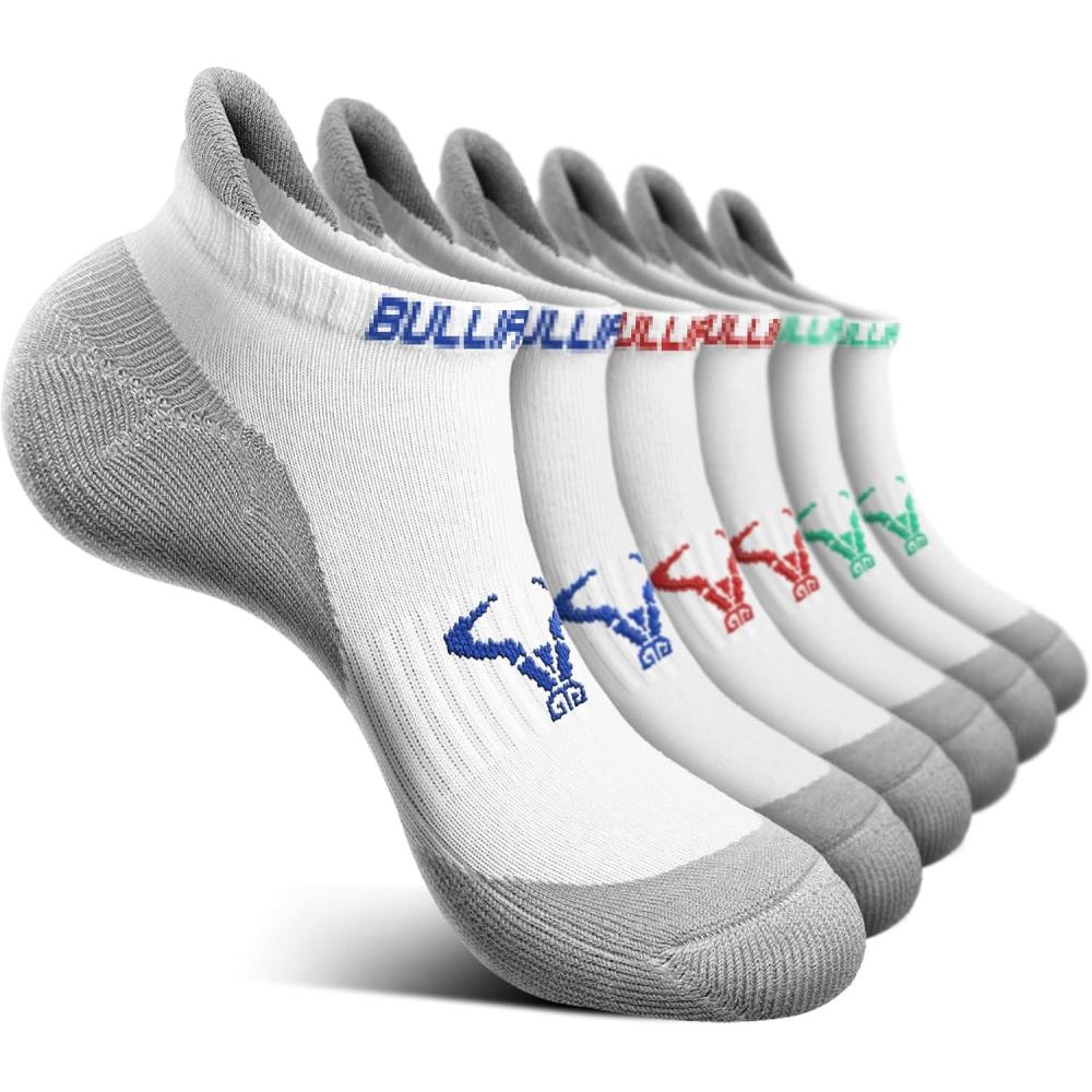 image:imageBULLIANT Mens Socks 6 PairsAthletic Ankle Socks Cushioned No Show For Men RunningArch Compression Support6pairswhite4429