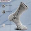 BULLIANT Compression Socks for Men 6Pairs, Athletic Crew Socks Cushioned For Men Sports Running-Arch Support(6pairs-gray Heather /Black Gray4478)