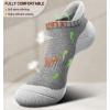 BULLIANT Mens Socks 6 Pairs-Athletic Ankle Socks Cushioned No Show For Men Running-Arch Compression Support(6pairs-gray Heather /Orange Yellow3007)