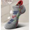 BULLIANT Mens Socks 6 Pairs-Athletic Ankle Socks Cushioned No Show For Men Running-Arch Compression Support(6pairs-gray Heather /Rose Red3076)