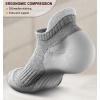 BULLIANT Mens Socks 6 Pairs-Athletic Ankle Socks Cushioned No Show For Men Running-Arch Compression Support(6pairs-gray Heather /Rose Red3788)