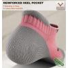 BULLIANT Mens Socks 6 Pairs-Athletic Ankle Socks Cushioned No Show For Men Running-Arch Compression Support(6pairs-pink8256)