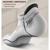 BULLIANT Mens Socks 6 Pairs-Athletic Ankle Socks Cushioned No Show For Men Running-Arch Compression Support(6pairs-white 6 Color Mixed3073)