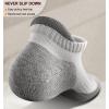 BULLIANT Mens Socks 6 Pairs-Athletic Ankle Socks Cushioned No Show For Men Running-Arch Compression Support(6pairs-white /Fog Blue3005)