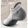 BULLIANT Mens Socks 6 Pairs-Athletic Ankle Socks Cushioned No Show For Men Running-Arch Compression Support(6pairs-white /Fog Blue3005)