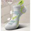 BULLIANT Mens Socks 6 Pairs-Athletic Ankle Socks Cushioned No Show For Men Running-Arch Compression Support(6pairs-white/Midgetgolf Green3074)