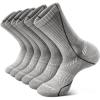 BULLIANT Compression Socks for Men 6Pairs, Athletic Crew Socks Cushioned For Men Sports Running-Arch Support(6pairs-gray Heather /Black Gray4478)