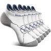 BULLIANT Mens Socks 6 Pairs-Athletic Ankle Socks Cushioned No Show For Men Running-Arch Compression Support(6pairs-white4307)