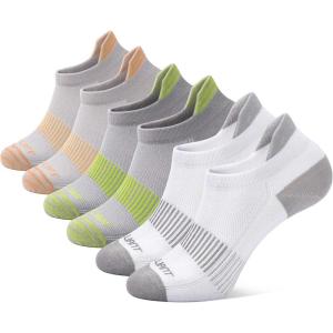 BULLIANT Mens Socks 6 Pairs-Athletic Ankle Socks Cushioned No Show For Men Running-Arch Compression Support(6pairs-3 Color Mixed4207)