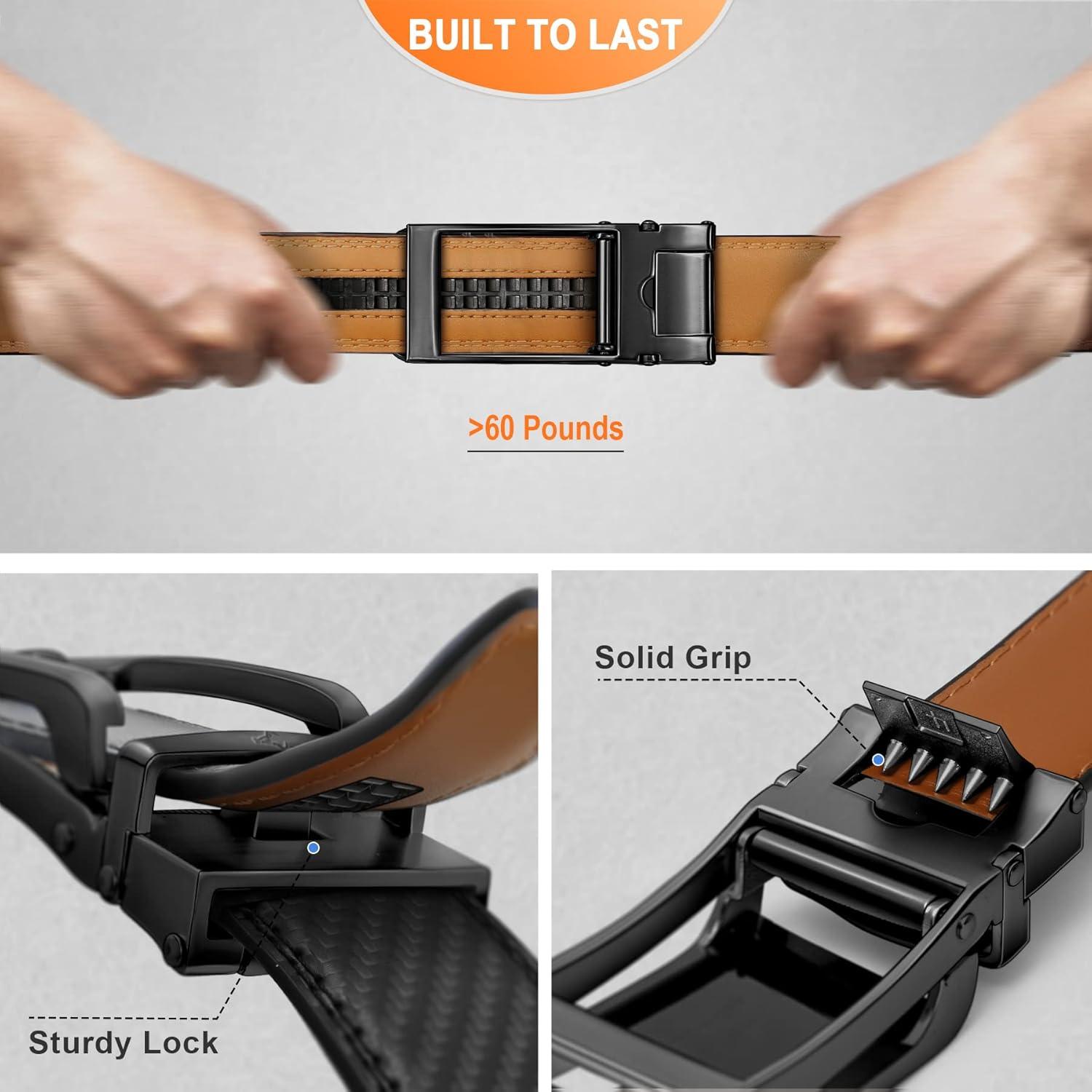 image:imageBULLIANT Mens Belt Ratchet Leather Belt for Men Dress and Casual Pants Jeans 1 38Black2899