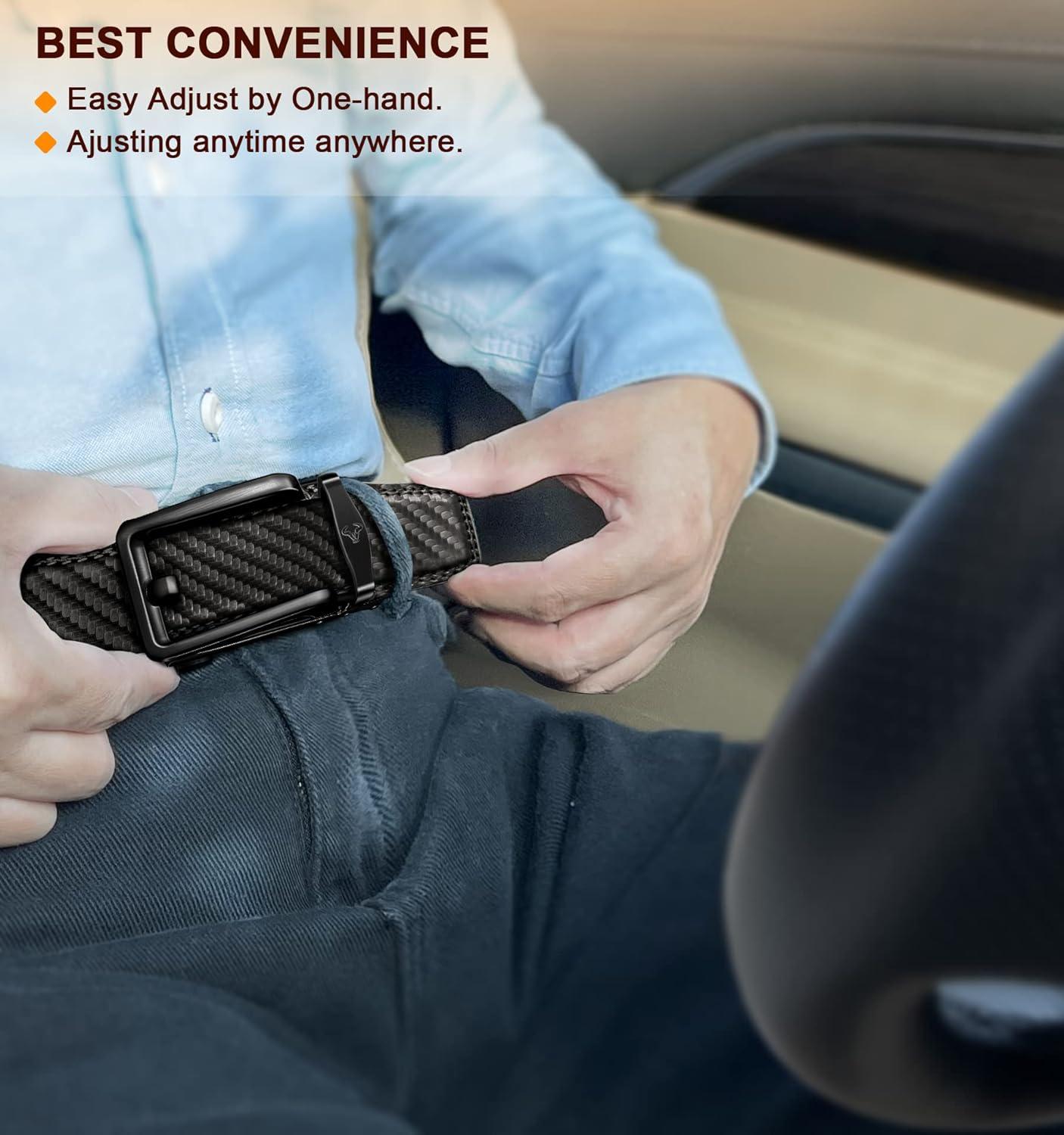 image:imageBULLIANT Mens Belt Ratchet Leather Belt for Men Dress and Casual Pants Jeans 1 38Black2899