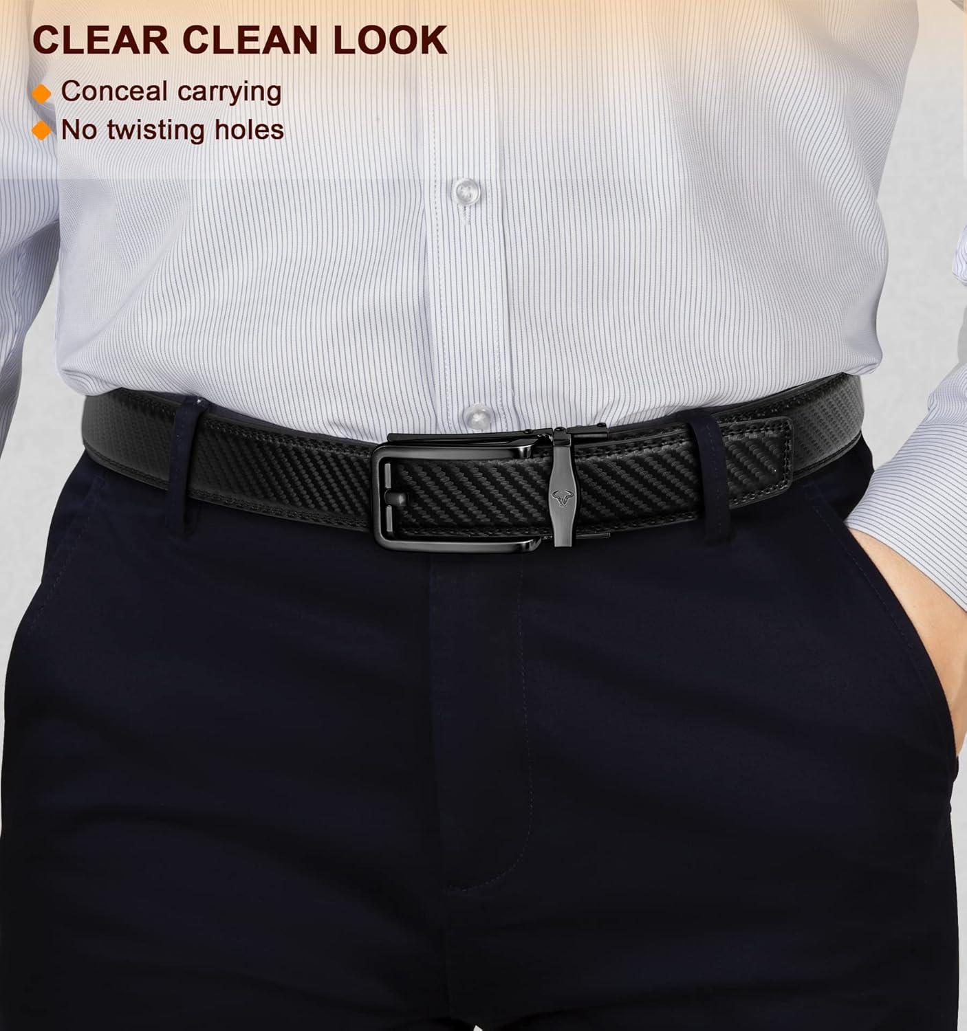 image:imageBULLIANT Mens Belt Ratchet Leather Belt for Men Dress and Casual Pants Jeans 1 38Black2899