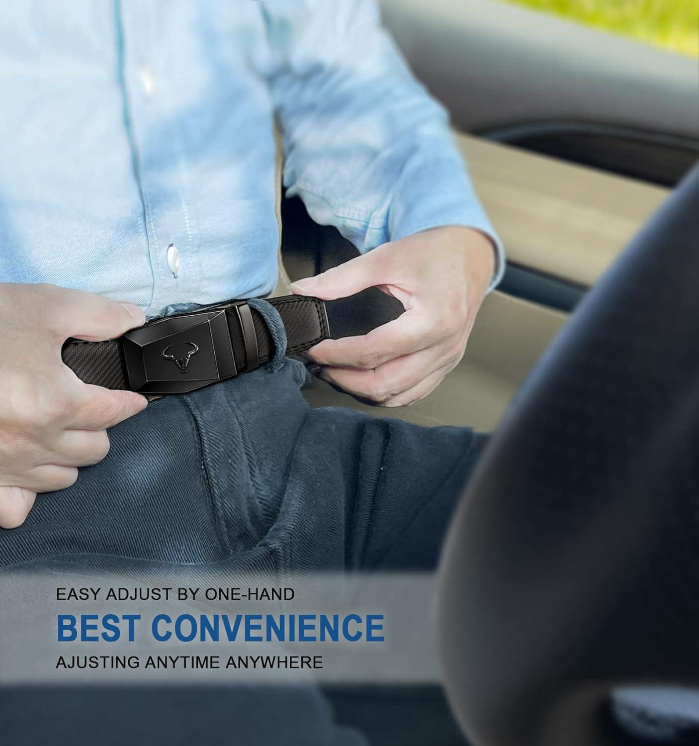 image:imageBULLIANT Mens Belt Ratchet Leather Belt for Men Dress and Casual Pants Jeans 1 38Black3357
