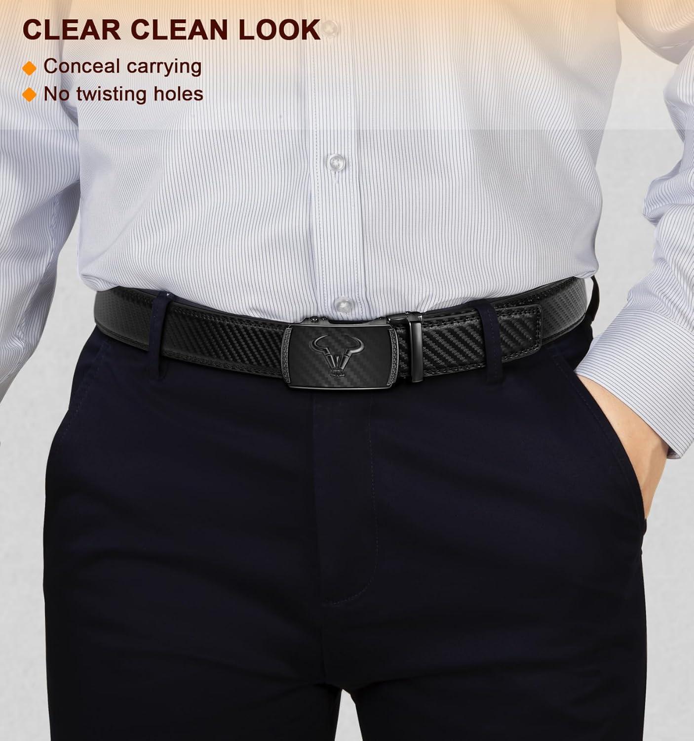 image:imageBULLIANT Mens Belt Ratchet Leather Belt for Men Dress and Casual Pants Jeans 1 38Black4527
