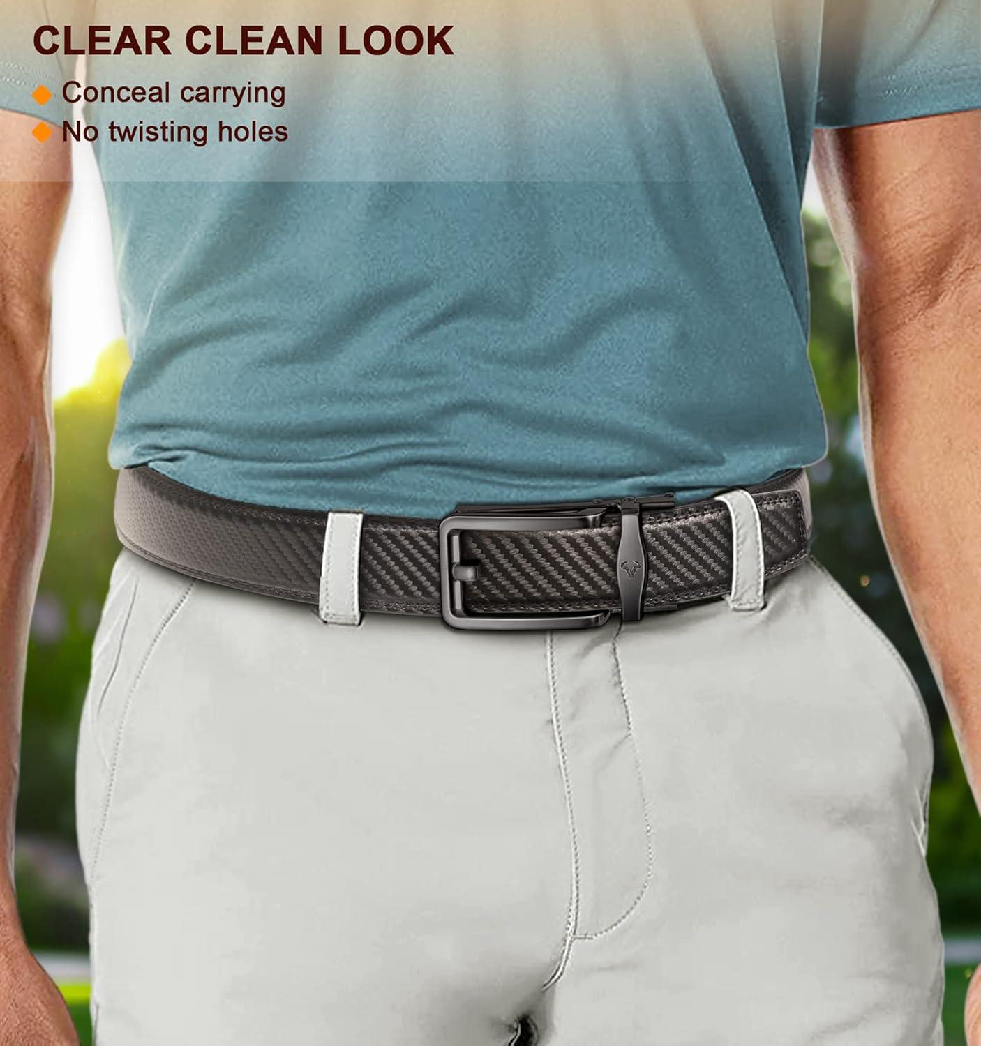 image:imageBULLIANT Mens Belt Ratchet Leather Belt for Men Dress and Casual Pants Jeans 1 38Sacred Grey2901