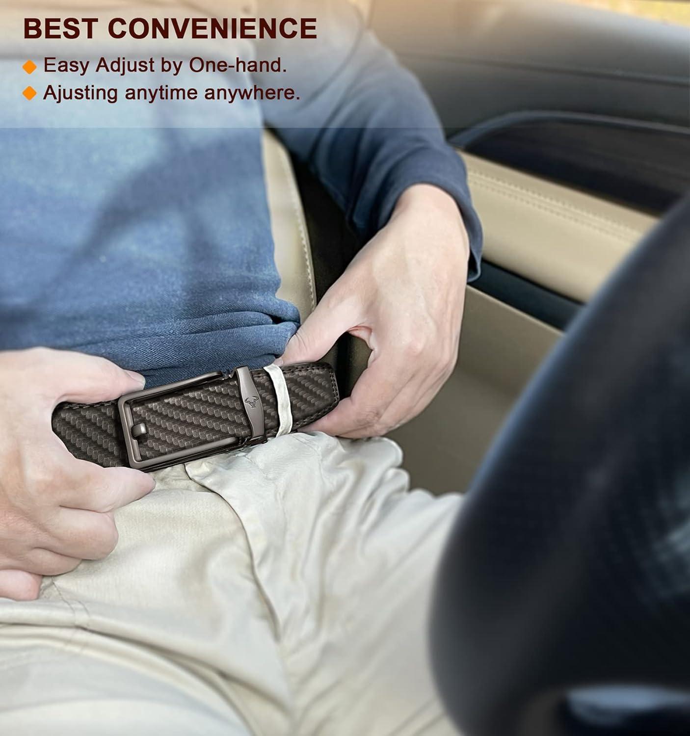 image:imageBULLIANT Mens Belt Ratchet Leather Belt for Men Dress and Casual Pants Jeans 1 38Sacred Grey2901