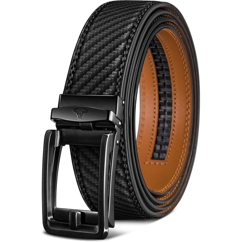 image:imageBULLIANT Mens Belt Ratchet Leather Belt for Men Dress and Casual Pants Jeans 1 38Black2899
