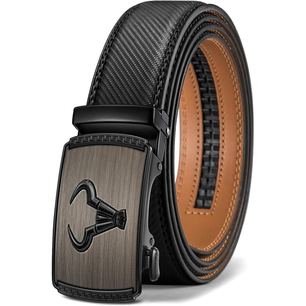 image:imageBULLIANT Mens Belt Ratchet Leather Belt for Men Dress and Casual Pants Jeans 1 38Black4177