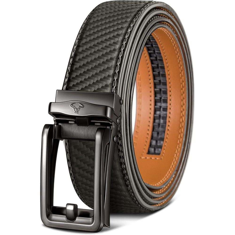 image:imageBULLIANT Mens Belt Ratchet Leather Belt for Men Dress and Casual Pants Jeans 1 38Sacred Grey2901
