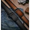 BULLIANT Men Belts 2 Pack,Ratchet Sliding Belt Adjustable For Gift Mens Dress Casual 1 3/8″,Cut for Fit(2pack-black/Light Brown7998)