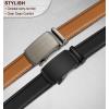 BULLIANT Men Belts 2 Pack,Ratchet Sliding Belt Adjustable For Gift Mens Dress Casual 1 3/8″,Cut for Fit(2pack-black/Orange Brown4600)
