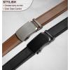 BULLIANT Men Belts 2 Pack,Ratchet Sliding Belt Adjustable For Gift Mens Dress Casual 1 3/8″,Cut for Fit(2pack-black/Tawny2935)