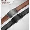 BULLIANT Men Belts 2 Pack,Ratchet Sliding Belt Adjustable For Gift Mens Dress Casual 1 3/8″,Cut for Fit(2pack-black/Tawny3275)