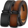 BULLIANT Men Belts 2 Pack,Ratchet Sliding Belt Adjustable For Gift Mens Dress Casual 1 3/8″,Cut for Fit(2pack-black/Light Brown7998)