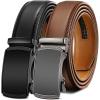 BULLIANT Men Belts 2 Pack,Ratchet Sliding Belt Adjustable For Gift Mens Dress Casual 1 3/8″,Cut for Fit(2pack-black/Tawny3275)