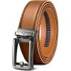 BULLIANT Men’s Belt – Ratchet Leather Belt for Men Dress and Casual Pants Jeans 1 3/8″(Orange Brown2923)