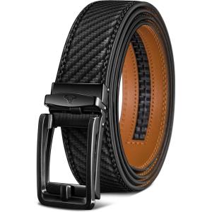 BULLIANT Men’s Belt – Ratchet Leather Belt for Men Dress and Casual Pants Jeans 1 3/8″(Black2899)