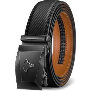 BULLIANT Men’s Belt – Ratchet Leather Belt for Men Dress and Casual Pants Jeans 1 3/8″(Black3357)