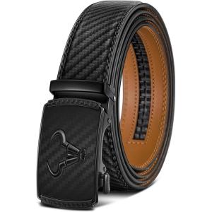 BULLIANT Men’s Belt – Ratchet Leather Belt for Men Dress and Casual Pants Jeans 1 3/8″(Black4527)
