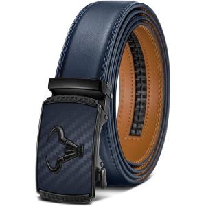 BULLIANT Men’s Belt – Ratchet Leather Belt for Men Dress and Casual Pants Jeans 1 3/8″(Purplish Blue4528)