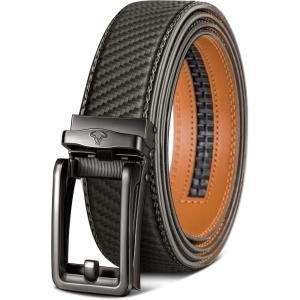 BULLIANT Men’s Belt – Ratchet Leather Belt for Men Dress and Casual Pants Jeans 1 3/8″(Sacred Grey2901)