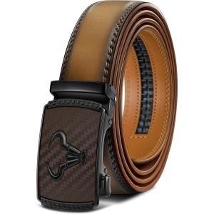 BULLIANT Men’s Belt – Ratchet Leather Belt for Men Dress and Casual Pants Jeans 1 3/8″(Tawny4529)