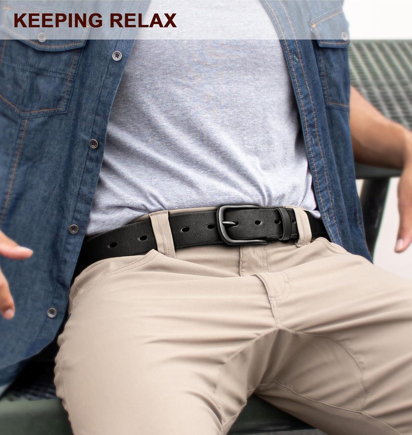 image:imageBULLIANT Men Belt Multi PackLeather Belt For Gift Men Golf Dress Casual Jean 7Holes 1 38Black4675