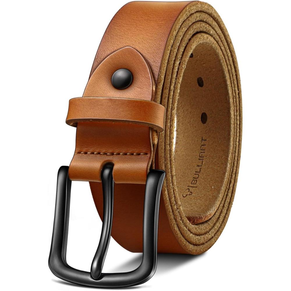 image:imageBULLIANT Men Belt Multi PackLeather Belt For Gift Men Golf Dress Casual Jean 7Holes 1 38Orange Brown4677