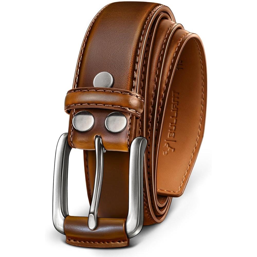 image:imageBULLIANT Men Belt Multi PackLeather Belt For Gift Men Golf Dress Casual Jean 7Holes 1 38Retro Red Brick4150