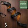 BULLIANT Men Belt Multi Pack,Leather Belt For Gift Men Golf Dress Casual Jean 7Holes 1 3/8″(2pack-black/Dark Gray6466)