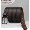 BULLIANT Men Belt Multi Pack,Leather Belt For Gift Men Golf Dress Casual Jean 7Holes 1 3/8″(Deep Brown4676)