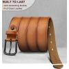 BULLIANT Men Belt Multi Pack,Leather Belt For Gift Men Golf Dress Casual Jean 7Holes 1 3/8″(Orange Brown4677)