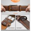 BULLIANT Men Belt Multi Pack,Leather Belt For Gift Men Golf Dress Casual Jean 7Holes 1 3/8″(Retro Red Brick4150)
